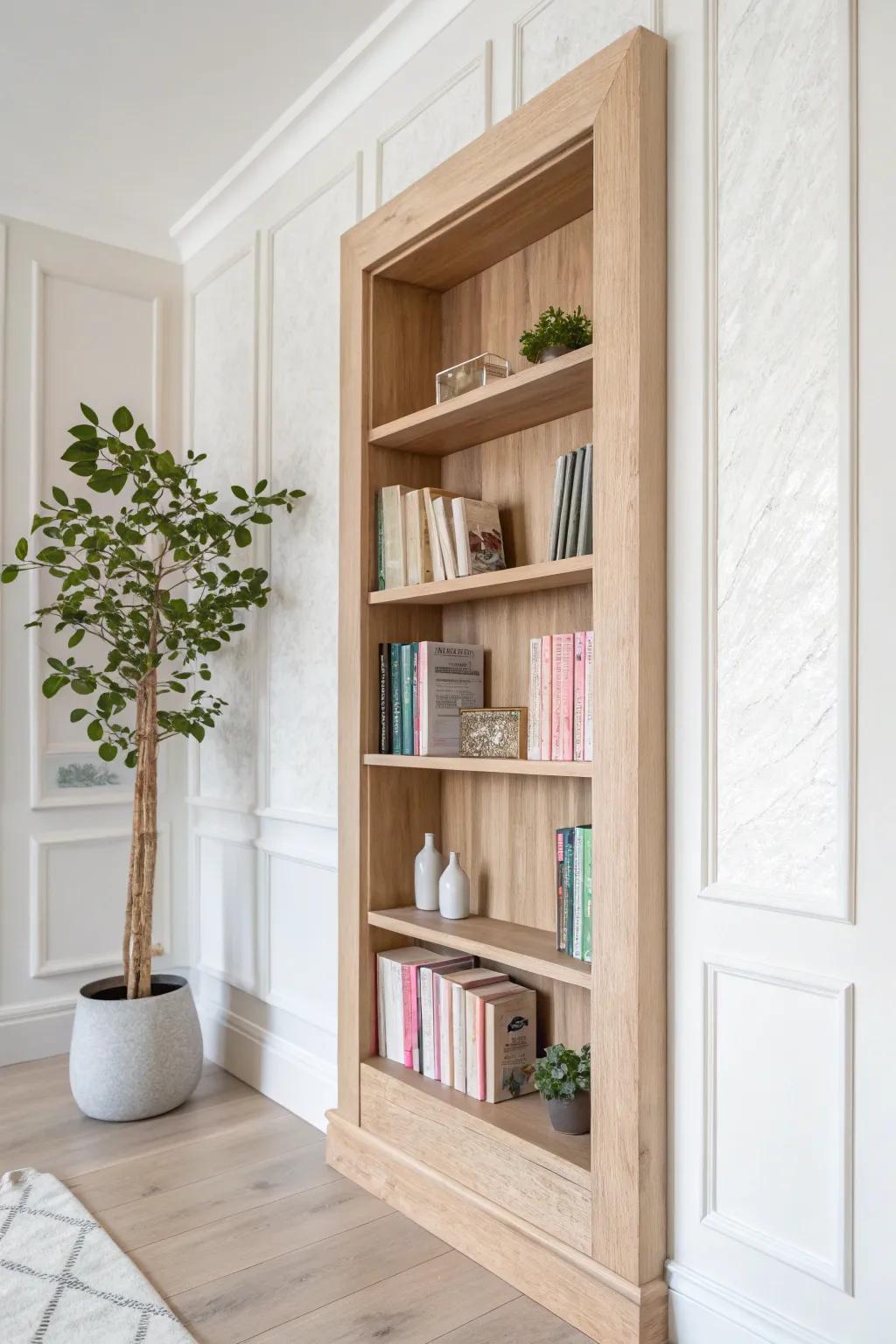 Transform your small space with elegant recessed wall bookshelves, blending functionality and minimalist charm.