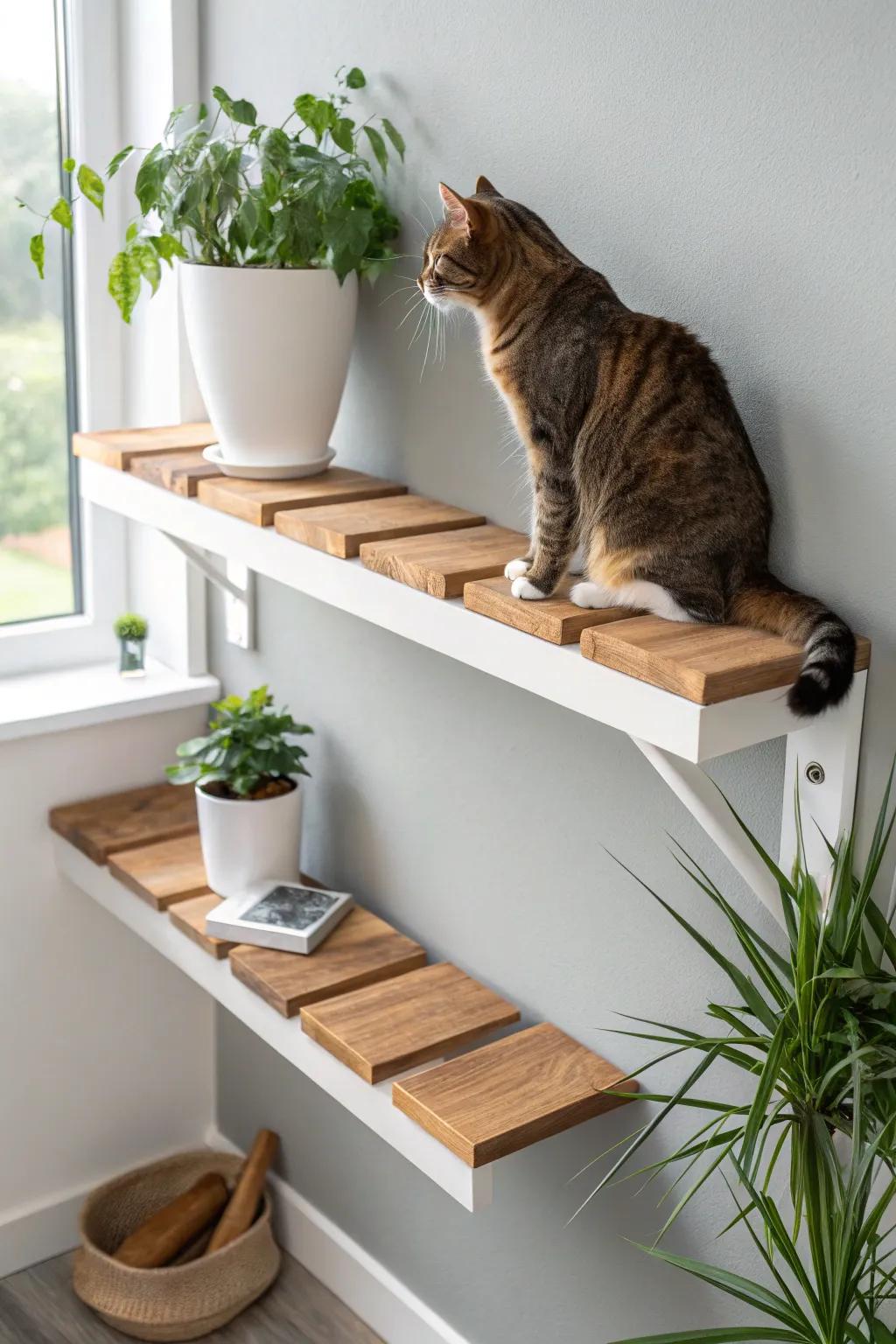 Elevate your feline's playground with elegant, minimalist bridges that blend style and adventure.
