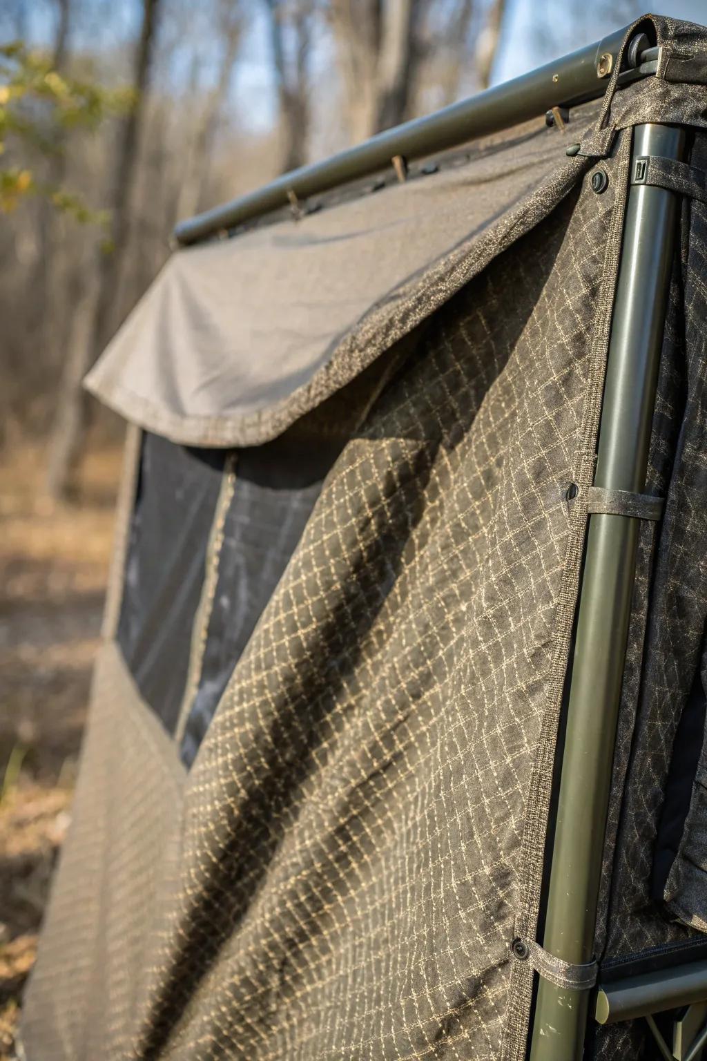 Craftsmanship meets resilience: Discover the power of marine fabric for your DIY deer blind.