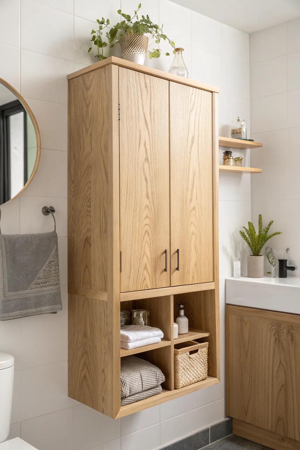 Elevate your space with a chic wall-mounted litter box cabinet—where style meets functionality!