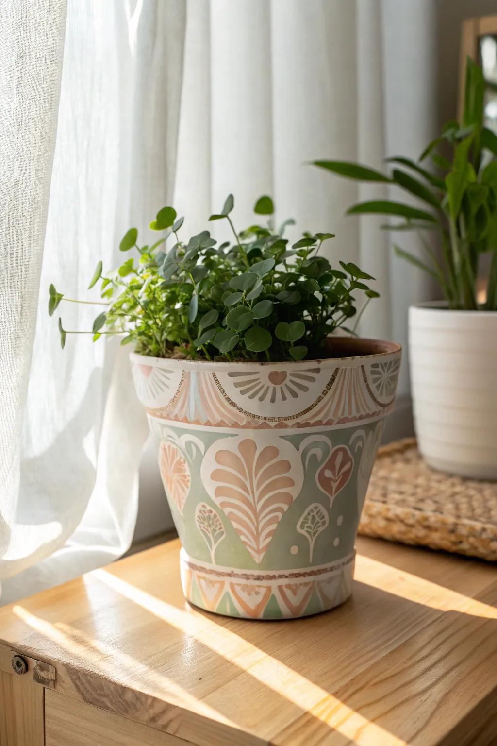 Infuse your green space with creativity and charm through hand-painted plant pots. 🌿✨ #DIYDecor #ScandiBoho