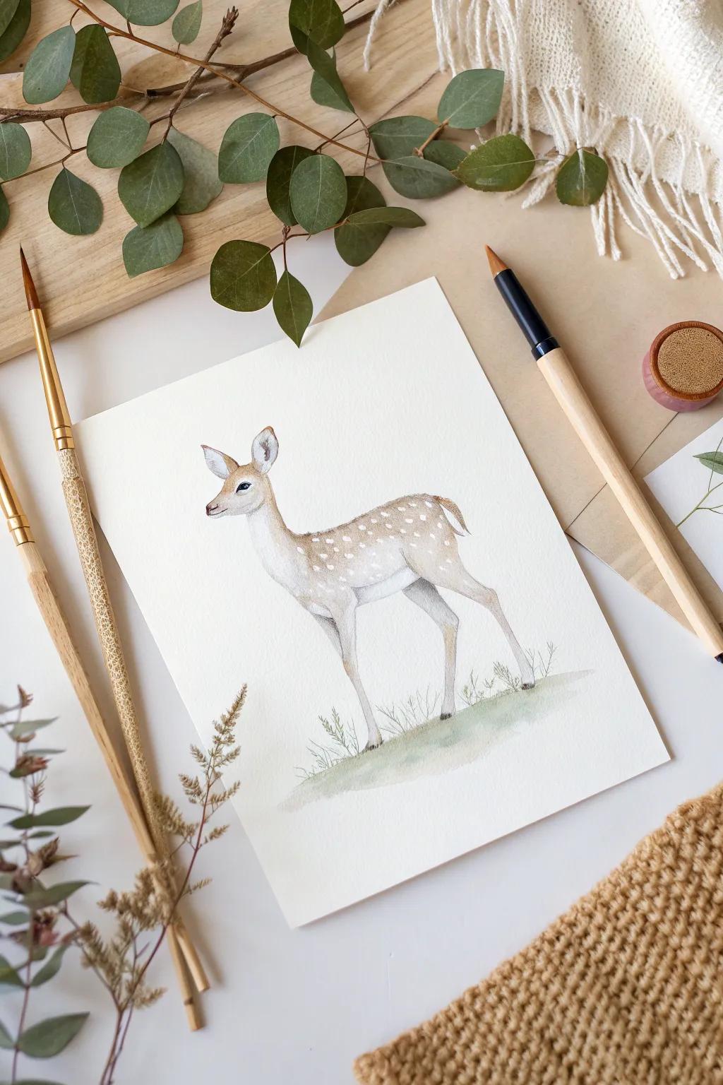 Capture the grace and elegance of nature with this dainty deer drawing—a perfect blend of simplicity and beauty for your creative projects.