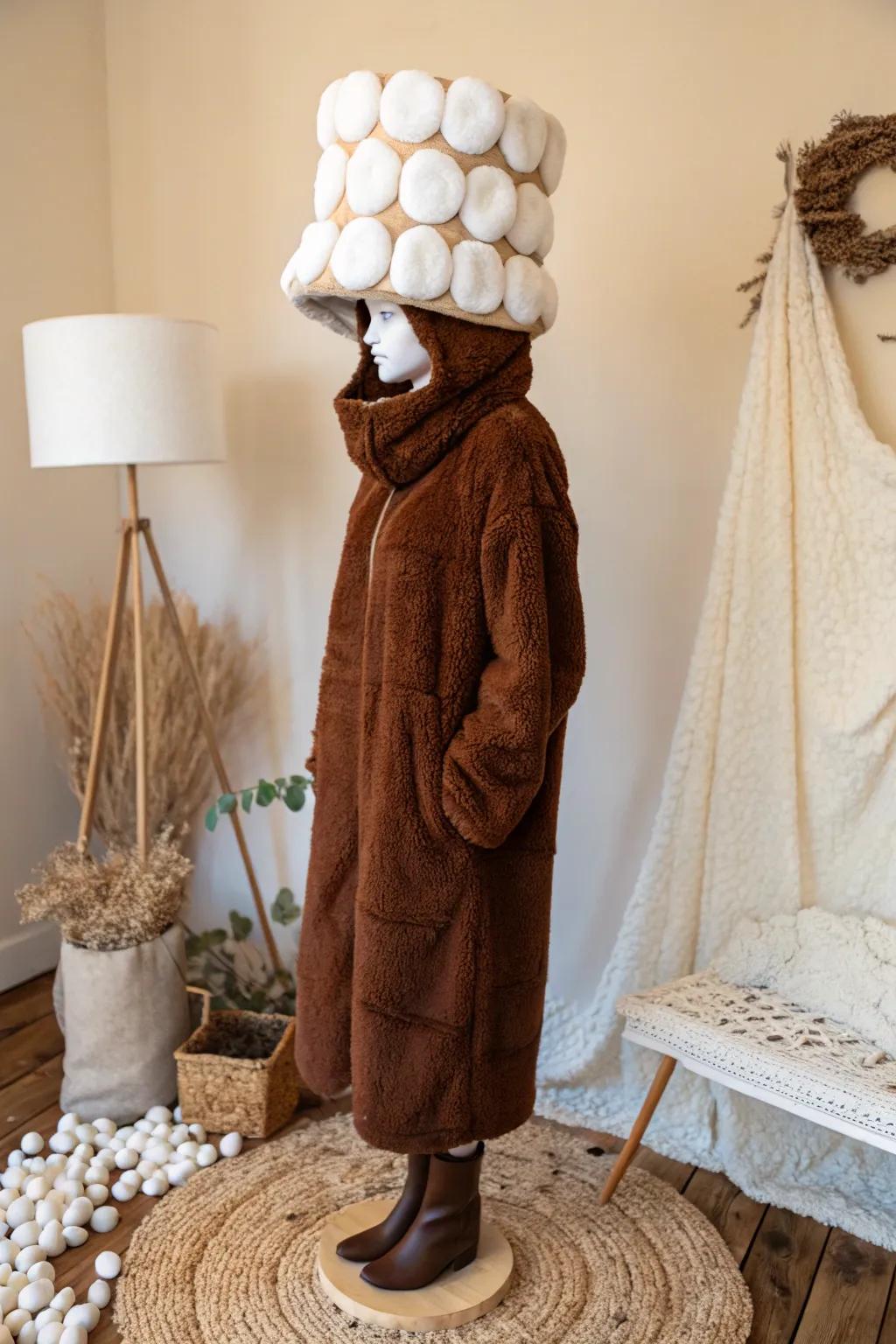 Wrap yourself in warmth this Christmas with a charming hot cocoa costume, perfect for cozy celebrations.