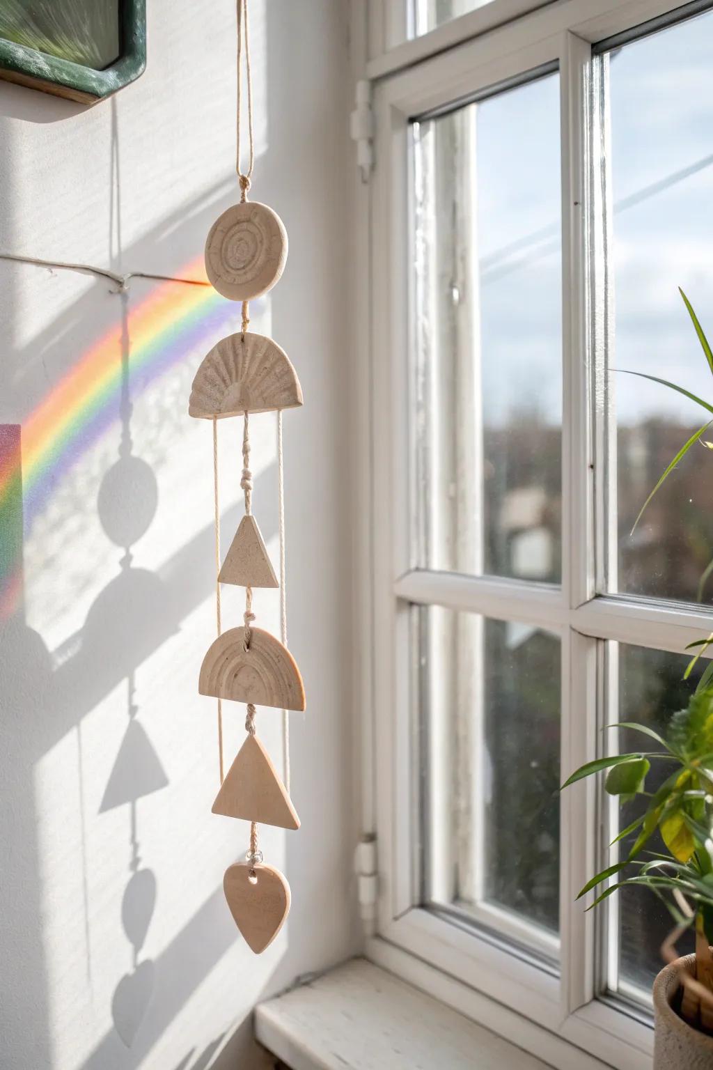 Catch the sun with elegance: Handcrafted clay suncatchers for a touch of minimalist beauty.
