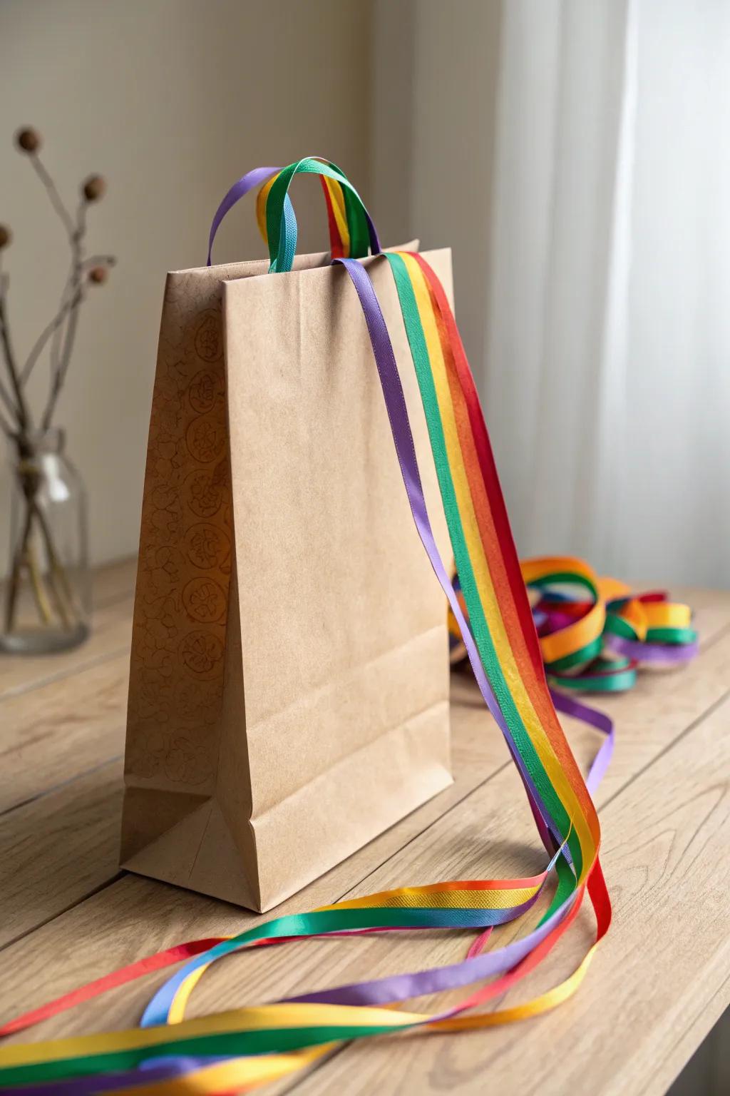 Add a splash of joy with rainbow ribbons for a delightful Valentine's surprise.