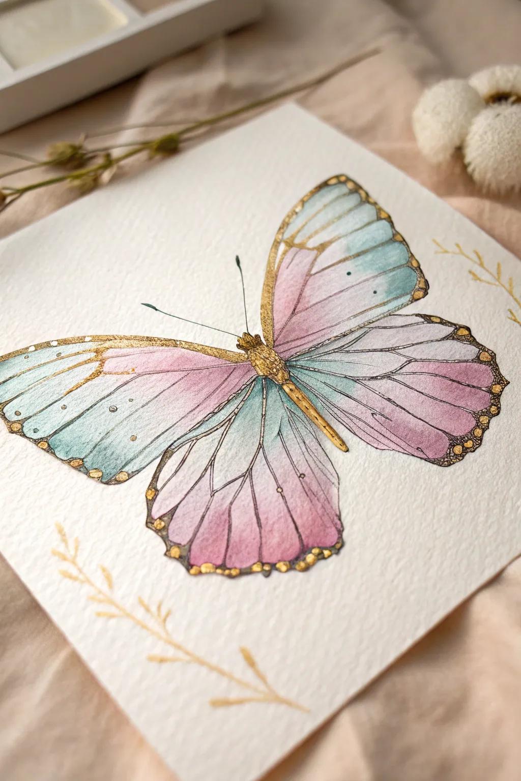 Discover the artistry in every wing stroke – embrace the beauty of intricate watercolor insects.