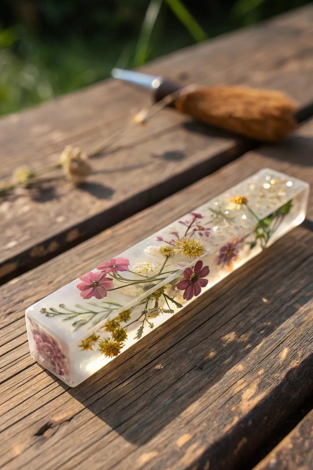 Infuse your garden with elegance: Handcrafted resin markers for a touch of nature-inspired beauty.