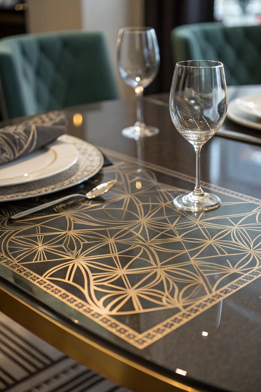 Elevate your dining experience with the artistry of etched glass.