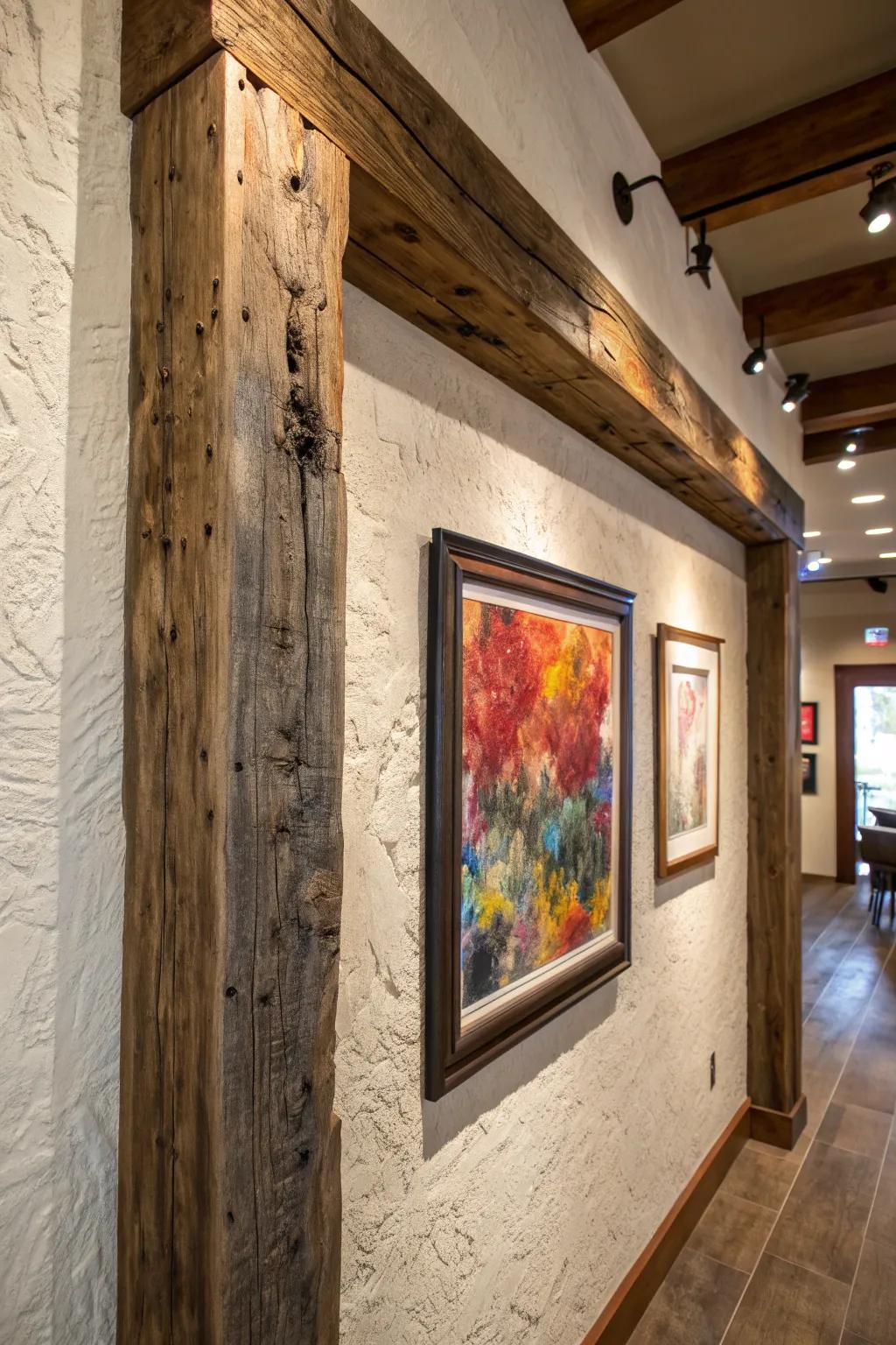 Elevate your art with the timeless elegance of a handcrafted wooden frame.