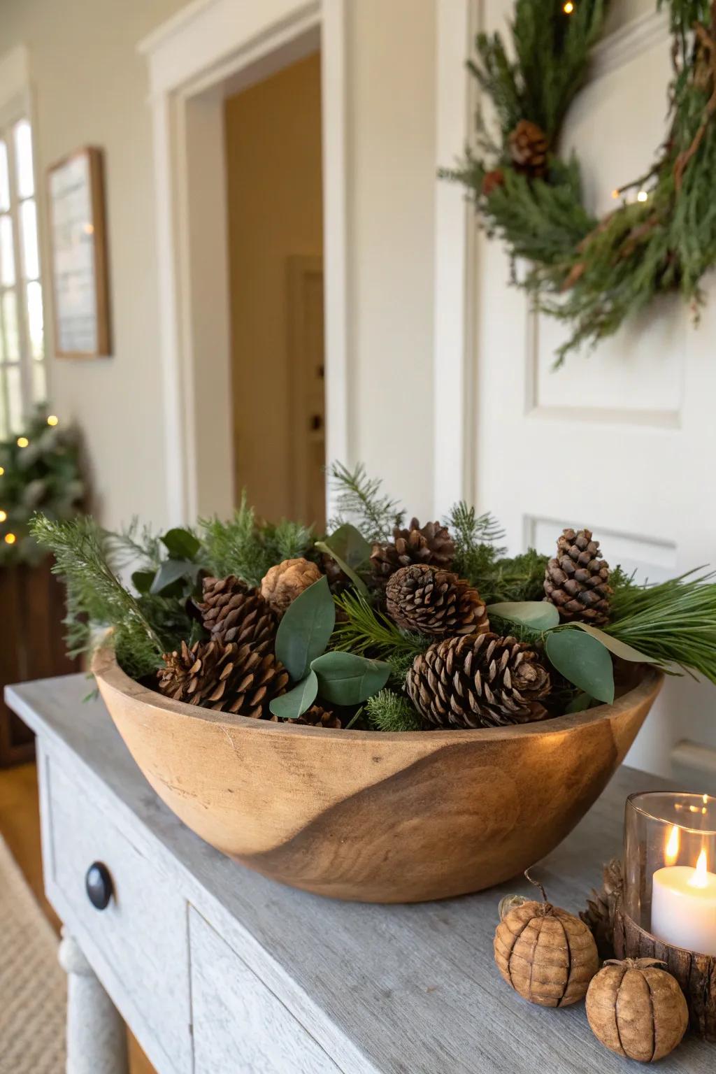 Scented pinecones fill the air with fall aromas