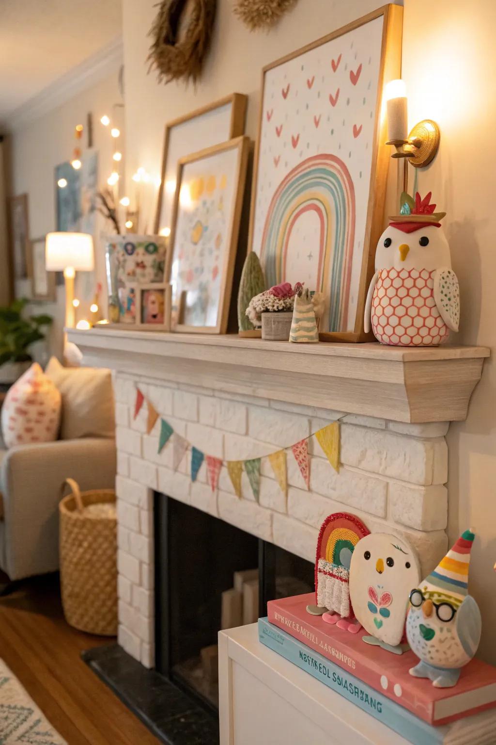 Whimsical elements make the decor playful and unique.
