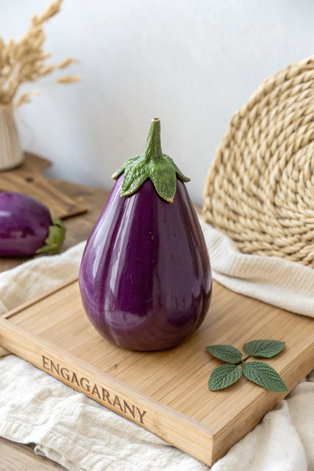 Add a touch of artistry to your decor with this handcrafted clay eggplant, perfect for lovers of minimalist and boho styles.