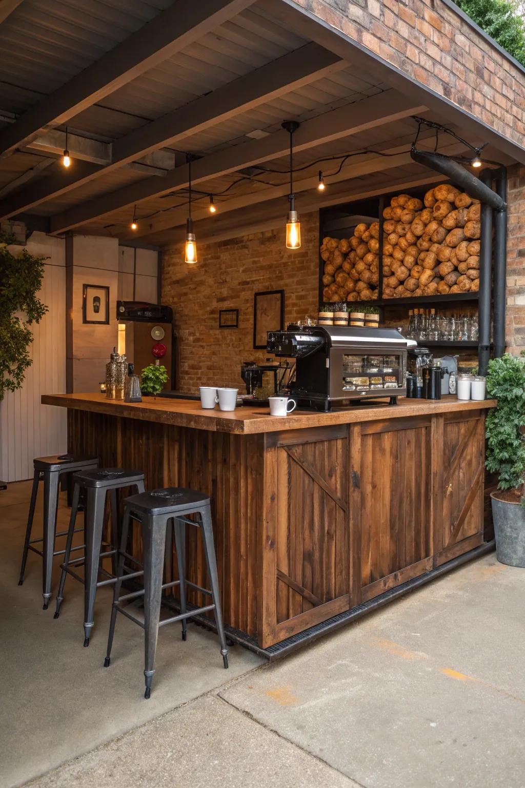 Sip and savor: Your garage's transformation into a cozy café corner.