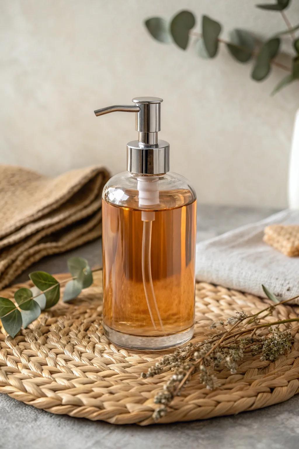 Elevate your bathroom with this elegant DIY liquid soap holder, blending Scandinavian simplicity with boho charm.