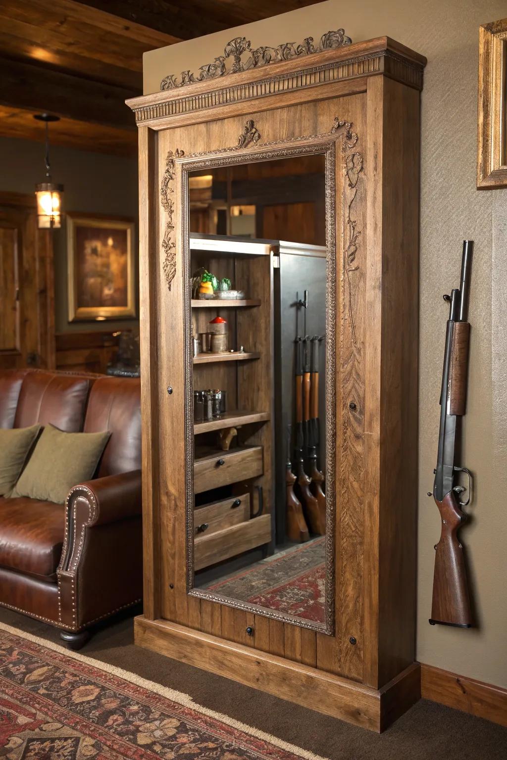 Hidden in plain sight: Discover the art of concealed gun storage behind elegant craftsmanship.