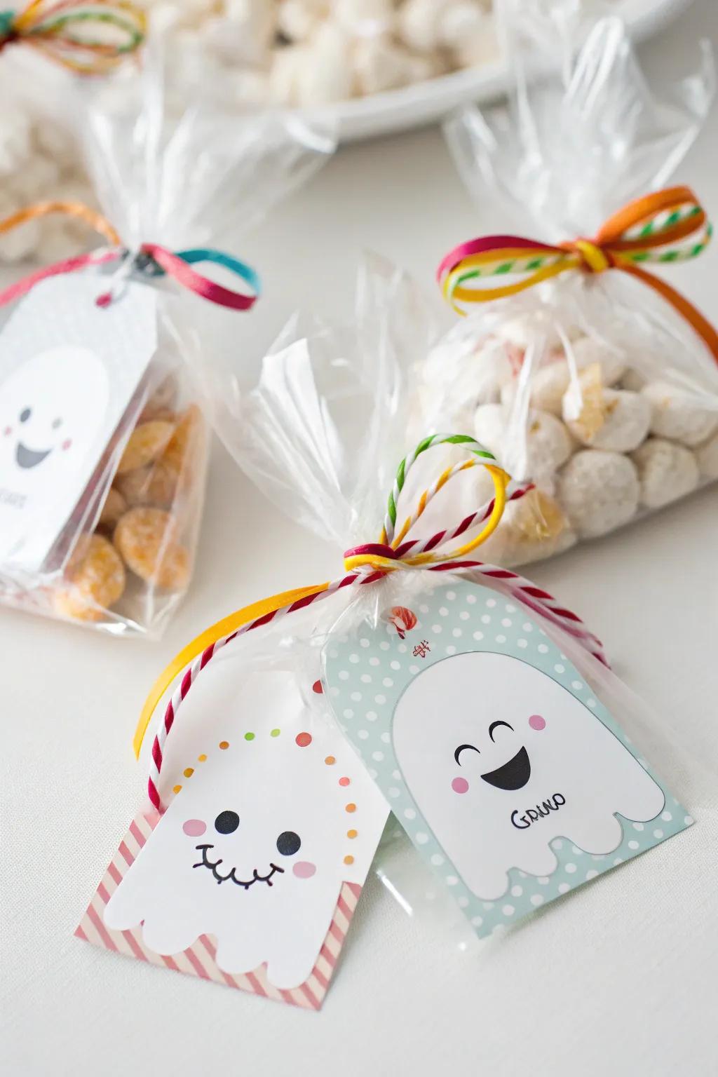Add a touch of cuteness with kawaii ghost tags.
