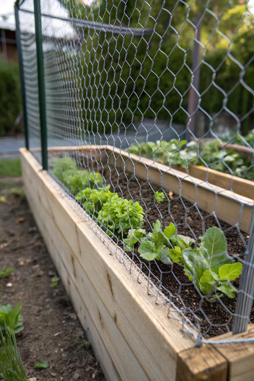 Keep your veggies safe with style: A hog wire fence for raised beds that combines functionality with fine craftsmanship.