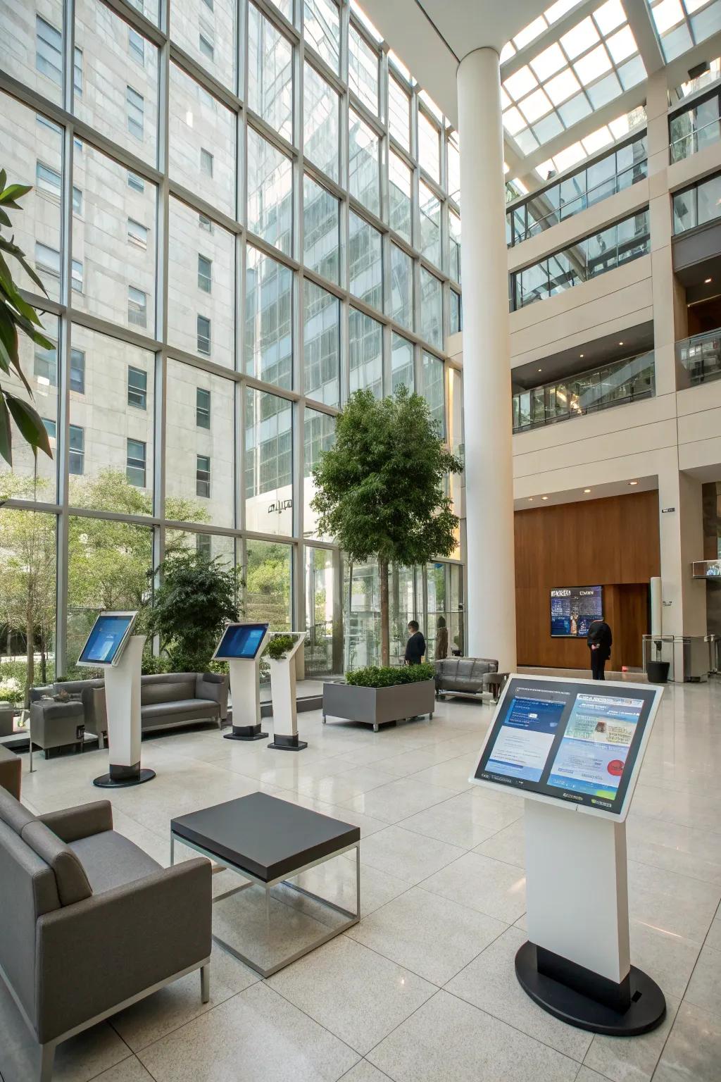 Smart technology makes this atrium both functional and futuristic.