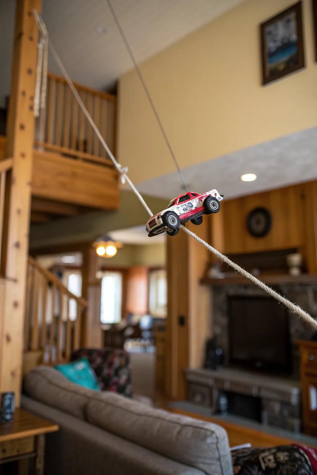 Elevate your indoor adventure with a DIY zip line!