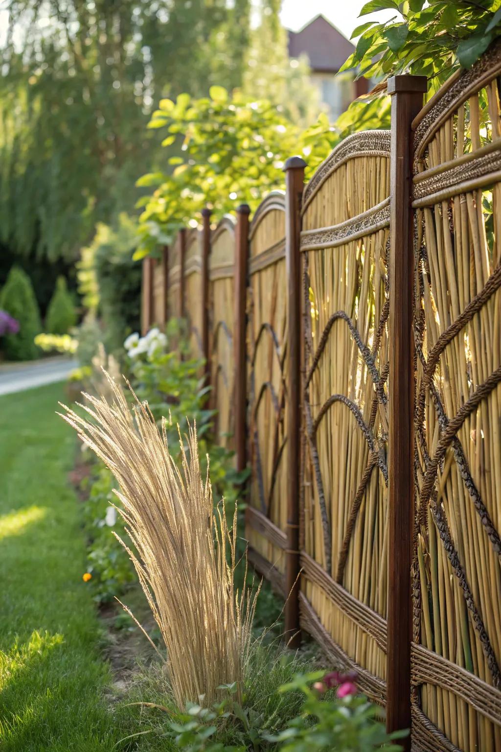 Elevate your garden's privacy with the natural elegance of a reed fence.