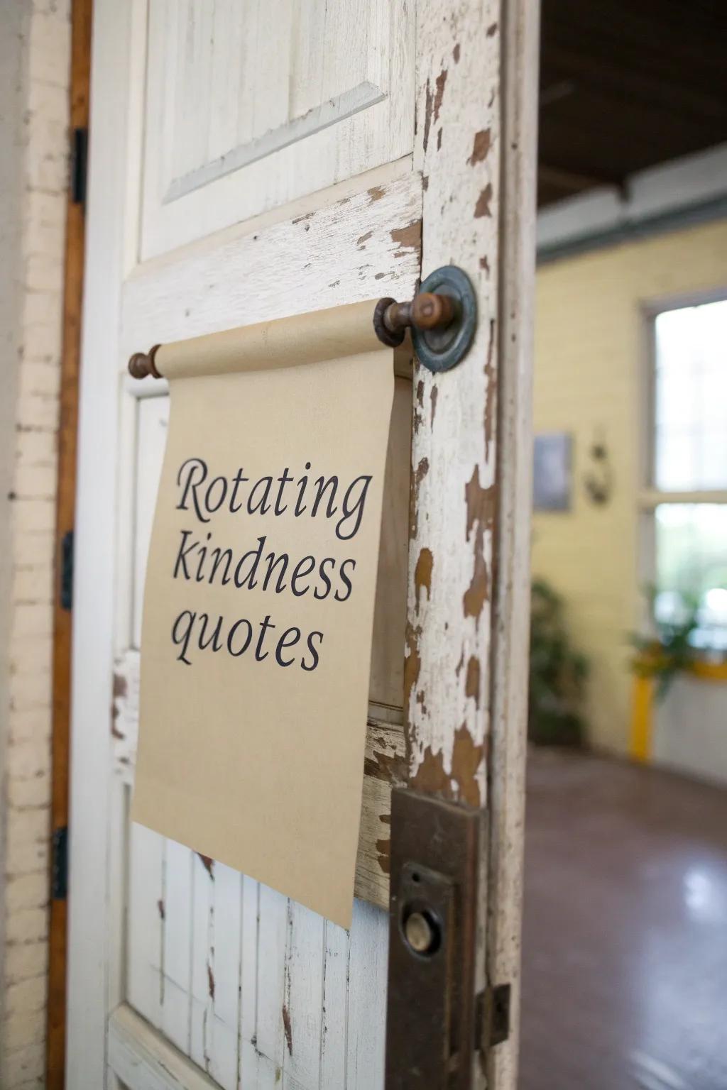 A scroll with kindness quotes adds elegance and timelessness.