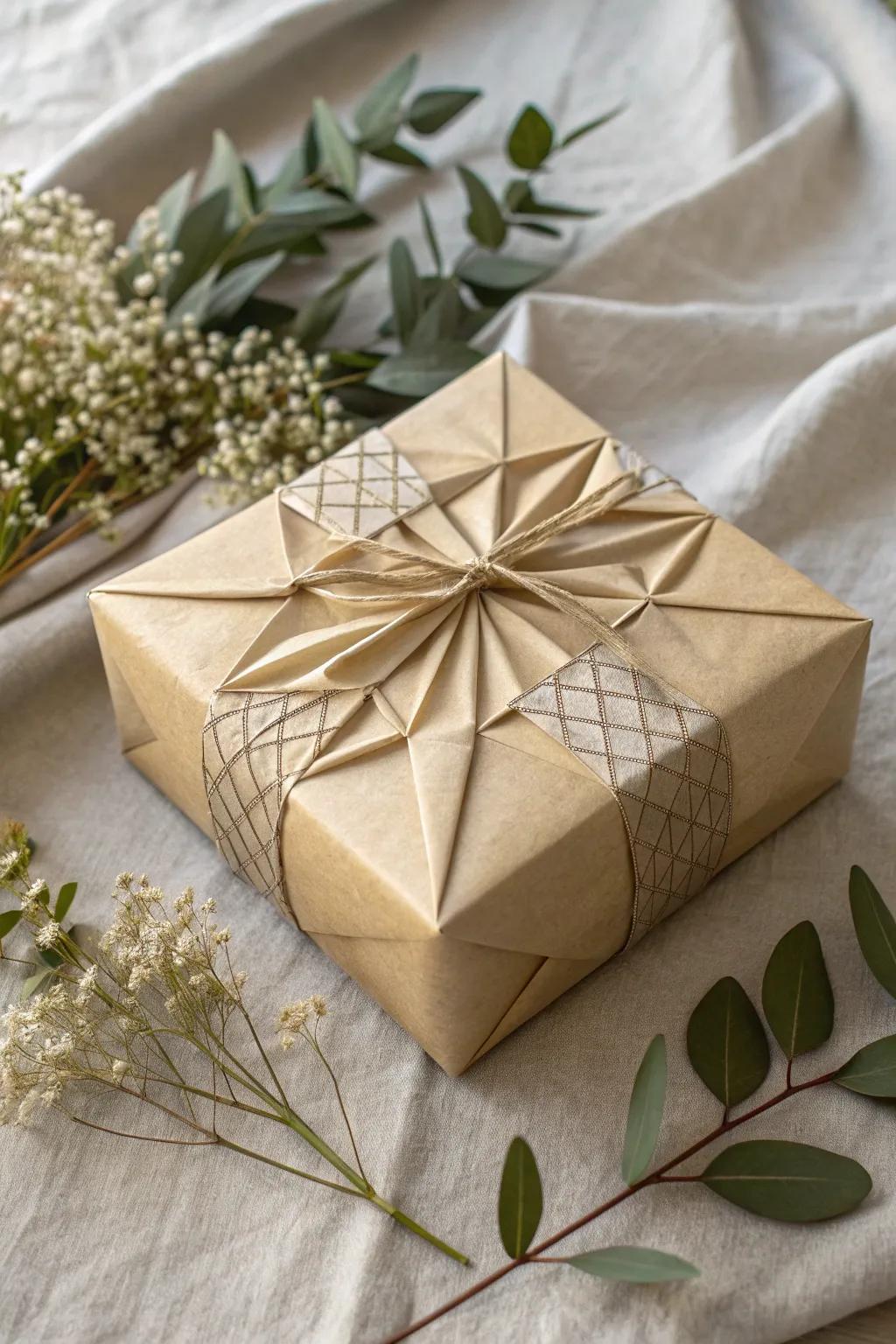 Elevate your gift-giving with origami-inspired wrapping - where craftsmanship meets natural beauty.