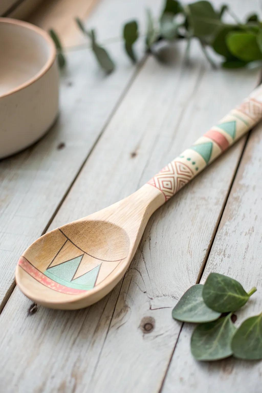 Add a personal touch to your gift with these beautifully painted wooden spoons—perfect for the creative heart.