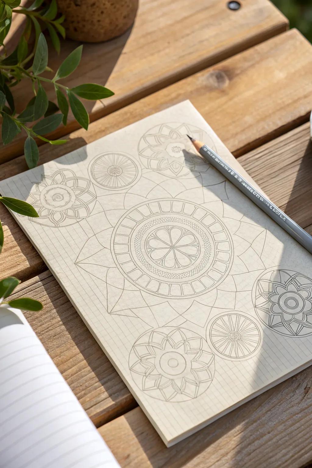 Discover tranquility through the art of symmetry. Dive into geometric patterns and let creativity flow on paper.