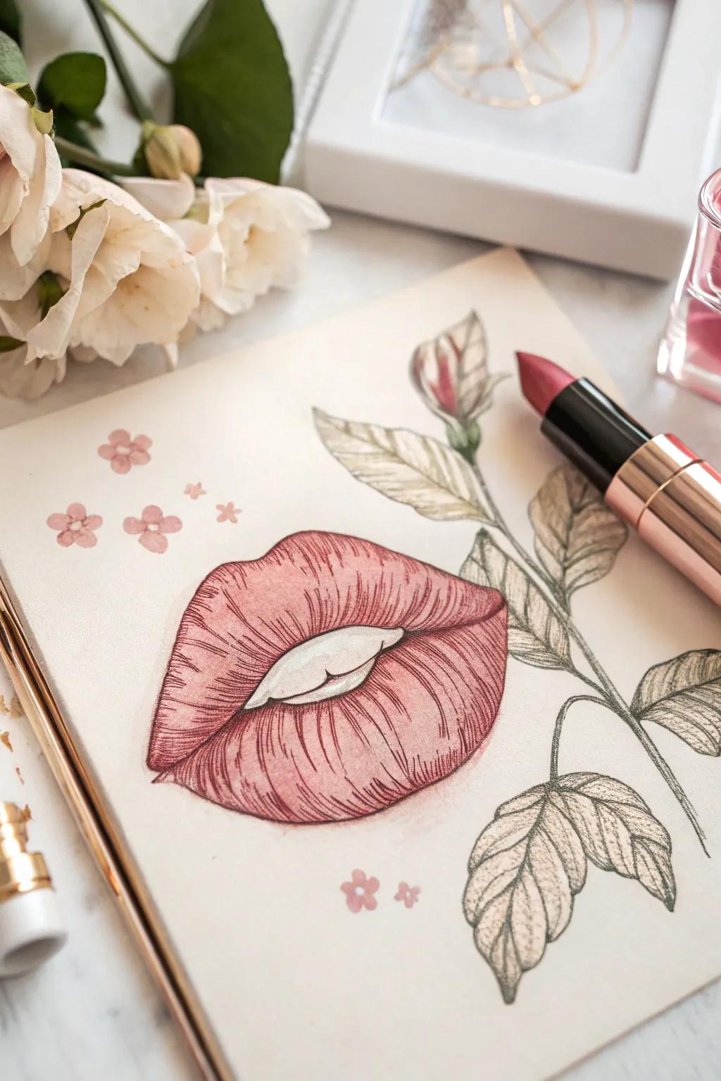 Embrace vintage allure with these retro-inspired lips, where timeless elegance meets modern minimalism.