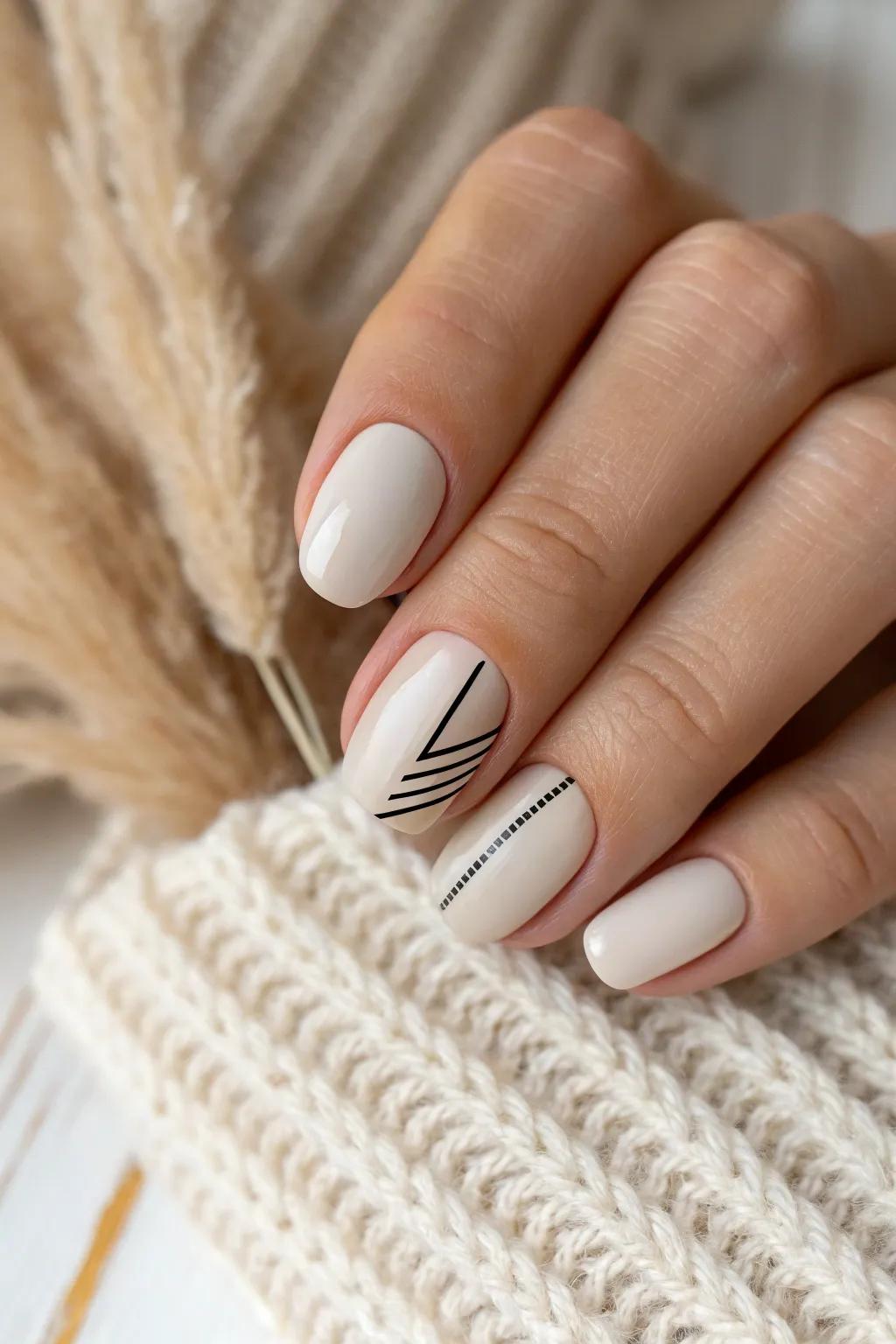 Embrace Modern Minimalism: Less is truly more with this chic nail design.