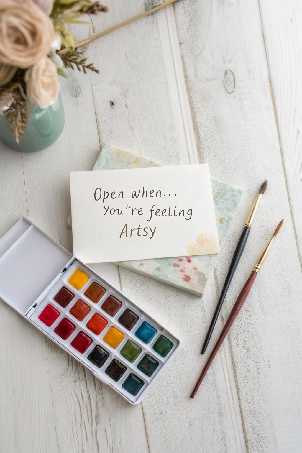Unleash your creativity with a splash of color. #OpenWhenLetters #ArtInspiration