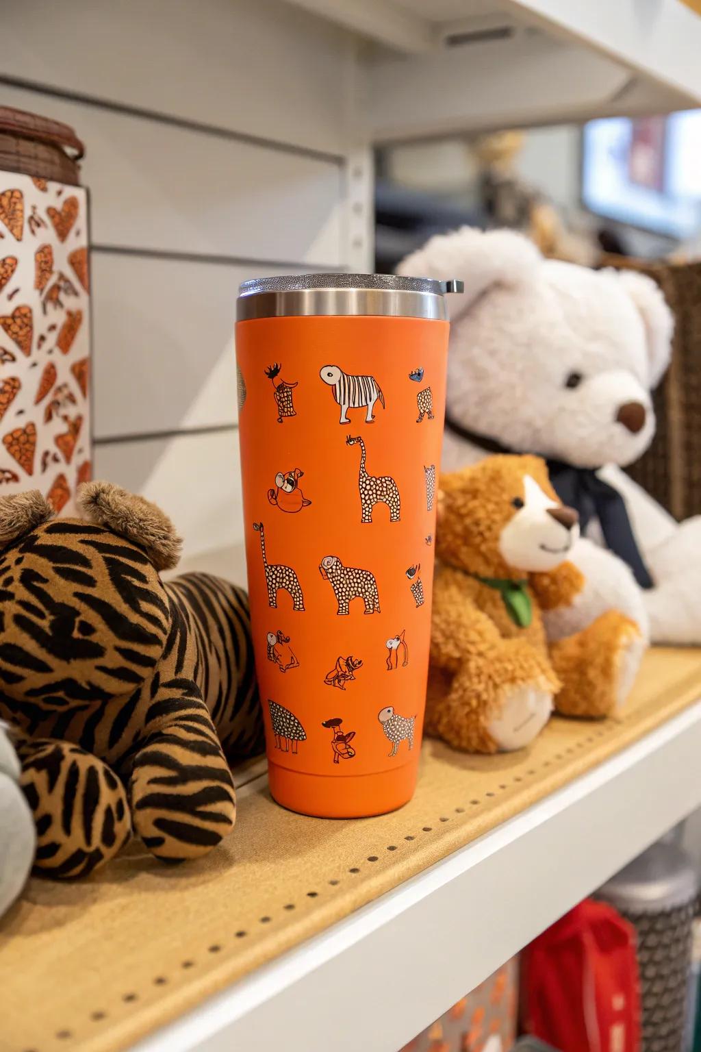 Animal prints add a whimsical touch to your tumbler.