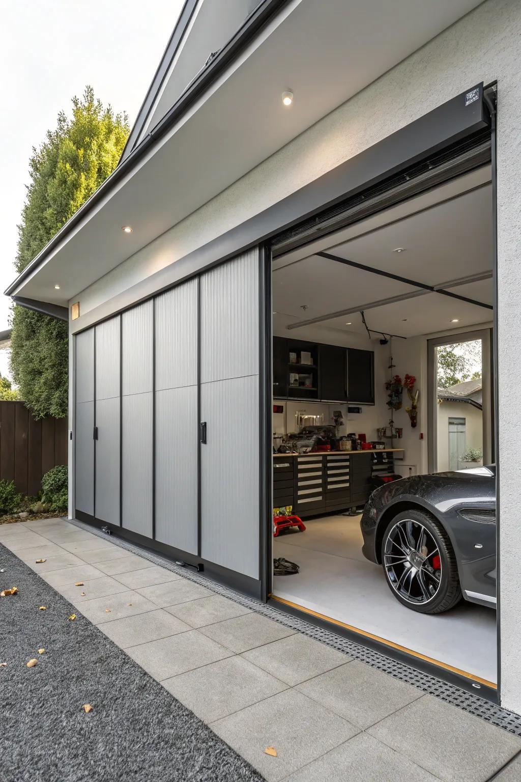 Hidden storage adds intrigue and utility to your garage.