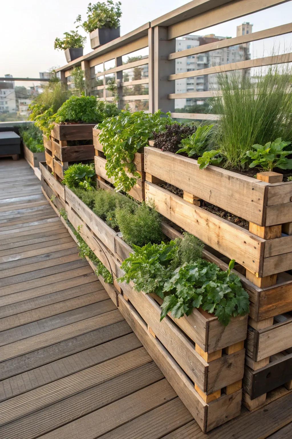 Transform your outdoor space with a pallet deck that brings nature closer, blending craftsmanship with greenery.