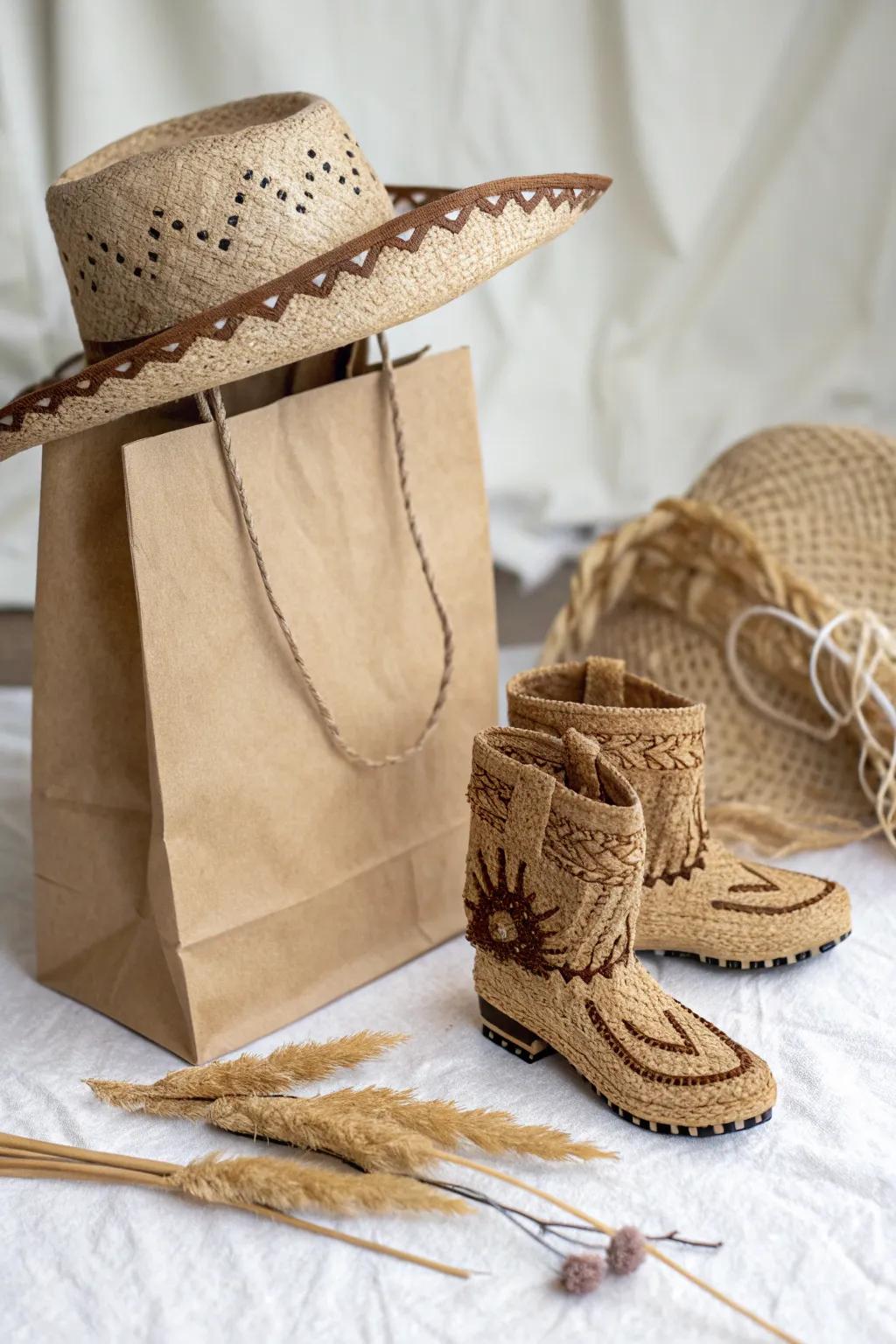 Saddle up for a minimalist Wild West adventure with this charming paper bag cowboy puppet!