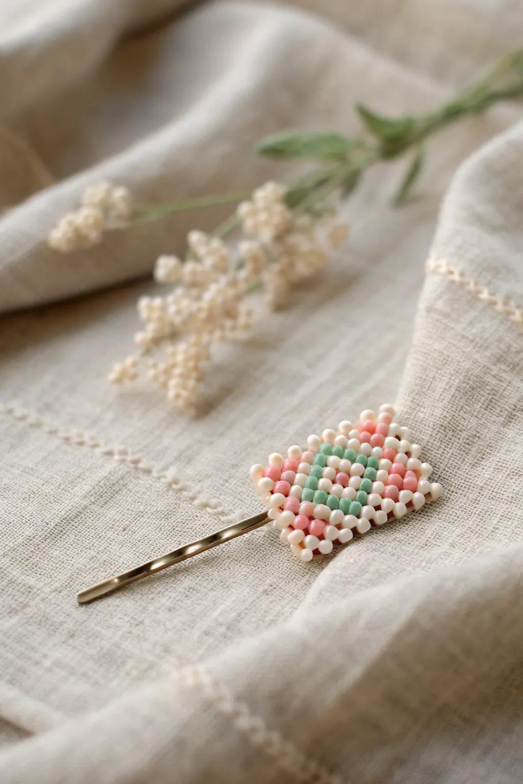 Add a touch of artistry to your look with a beautifully crafted Perler bead pin.