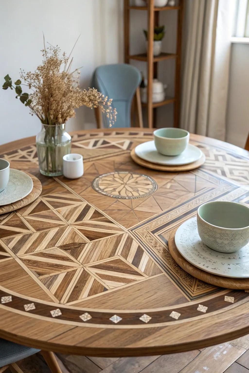 Transform every meal into an artistic experience with this stunning plywood tabletop design.