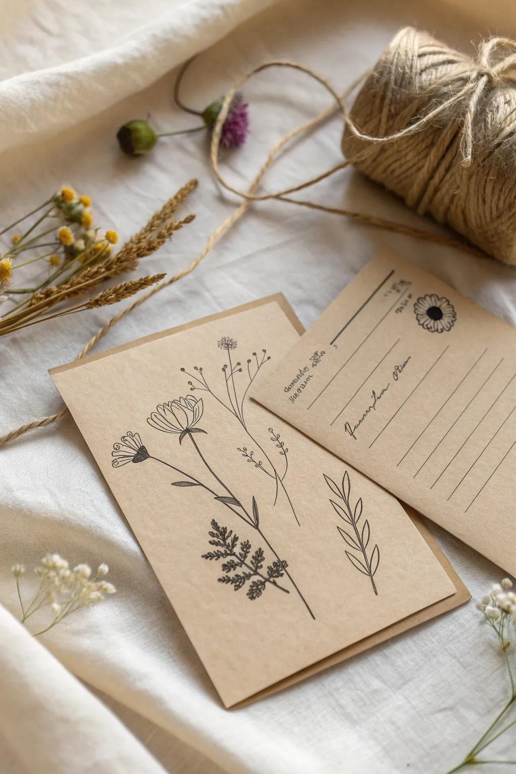 Craft beauty sustainably with eco-friendly postcard designs.