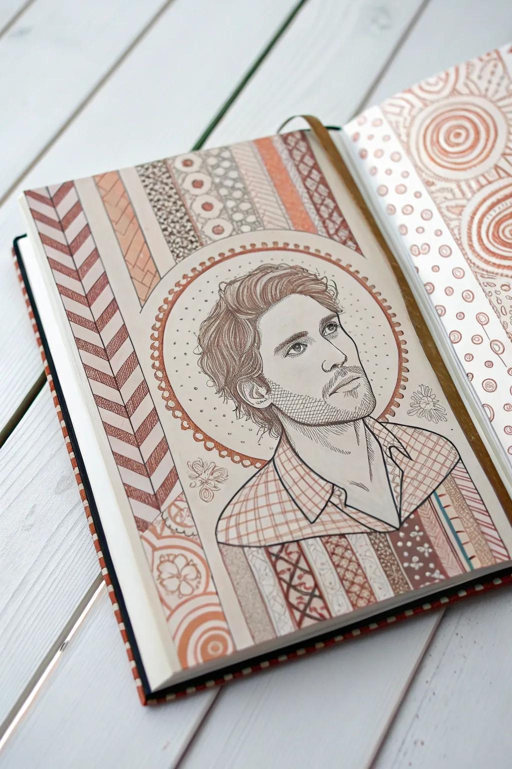 Unleash your creativity with bold patterns that bring your self-portrait to life. Explore the beauty of simplicity and craftsmanship in every stroke.