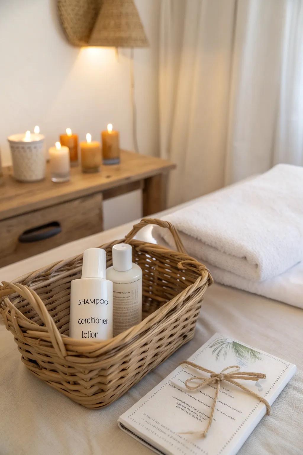 Craft the perfect Weekend Getaway Basket: a thoughtful blend of minimalist travel essentials and boho charm.