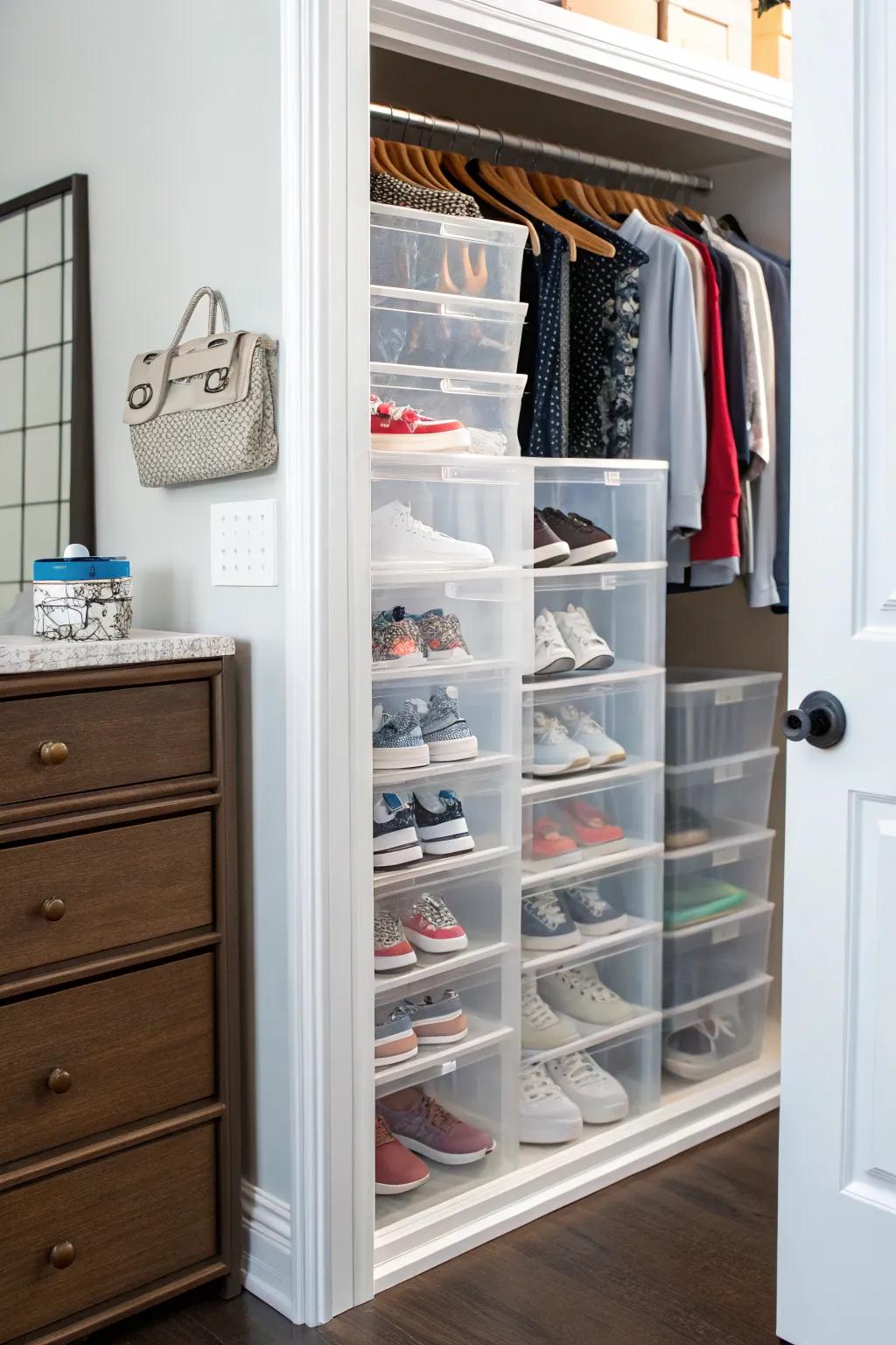 Acrylic bins are perfect for displaying and protecting collections.