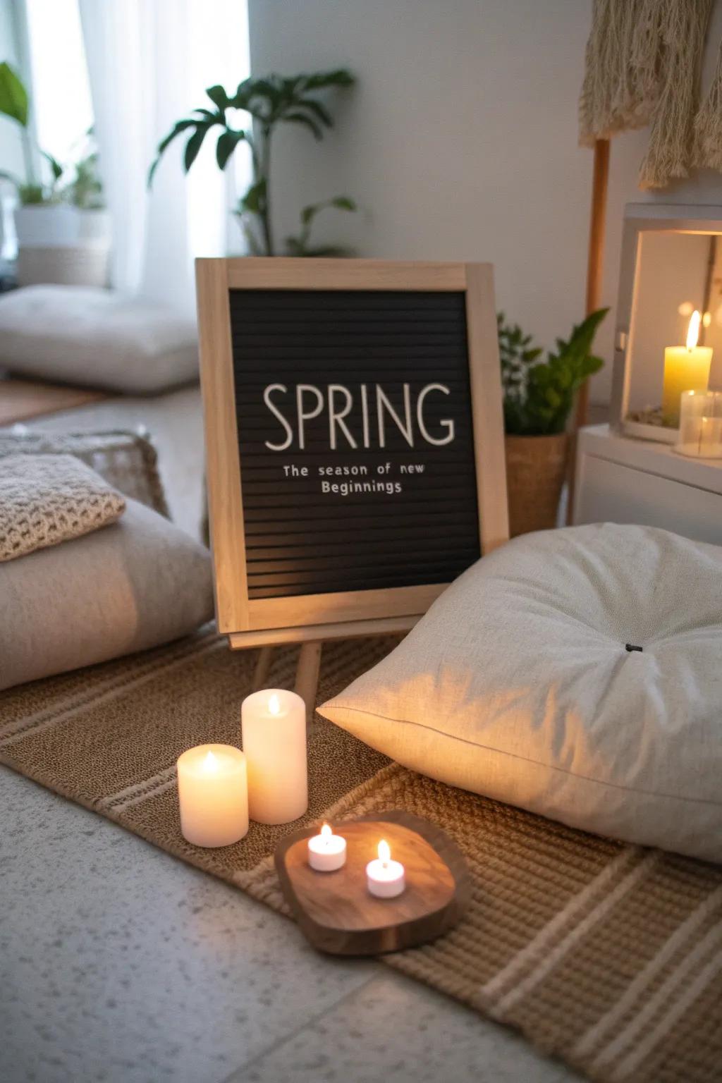 A tranquil spot for reflecting on new beginnings.