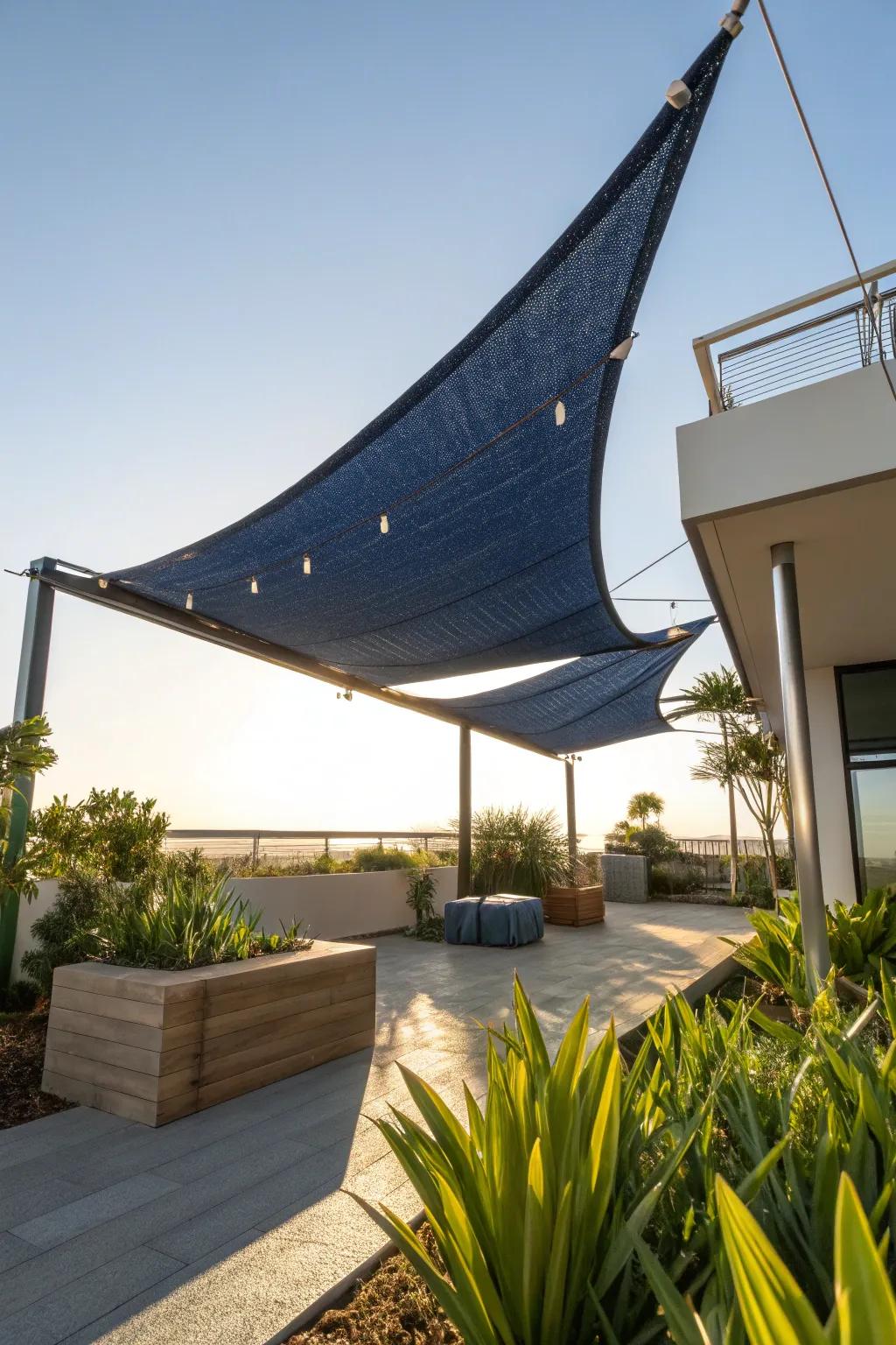 Elevate your outdoor space with a bespoke sun shade sail that melds functionality with artisan craftsmanship.