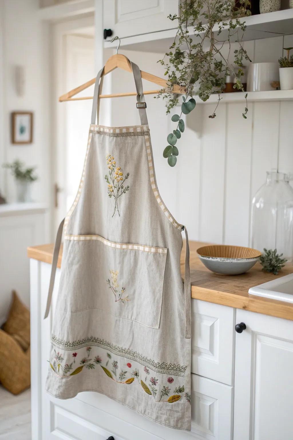 Transform your old tee into a stylish kitchen companion with this chic apron design!