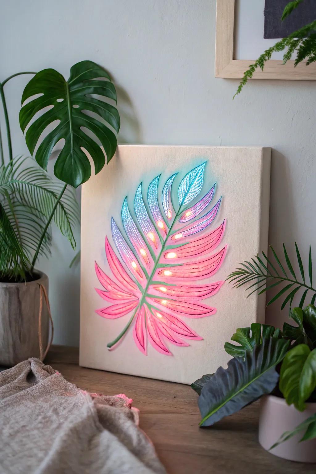 Explore the Neon Jungle: Where minimalism meets a burst of vibrant creativity.