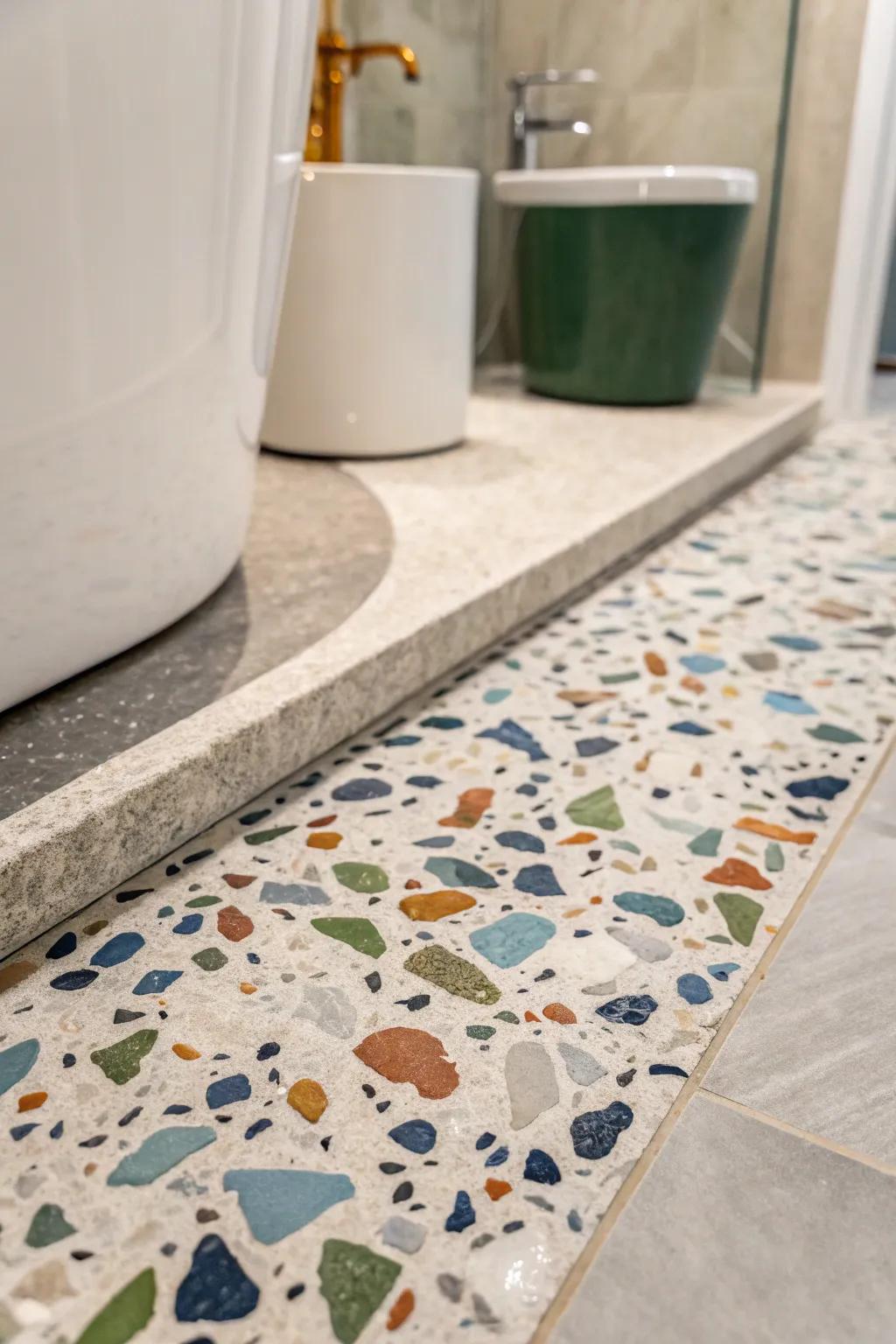 Elevate your space with a terrazzo transition that truly stands out.