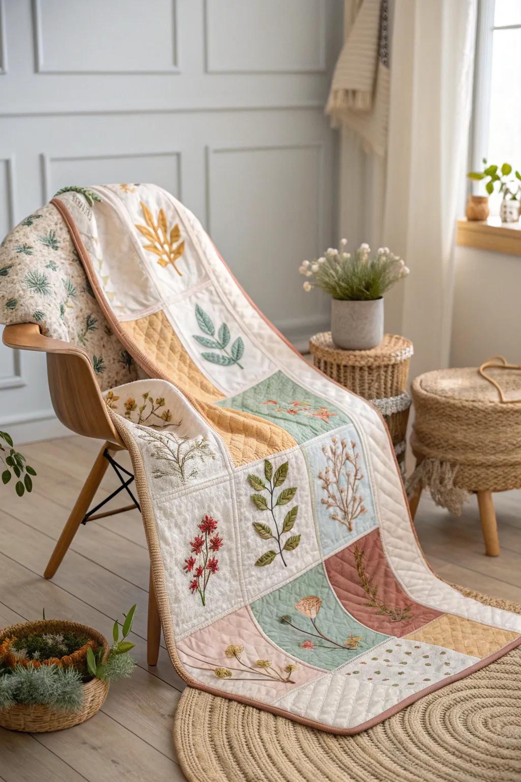 Embrace the beauty of seasonal transitions with a quilt that mirrors nature's ever-changing palette. 🍃🍂🌸❄️