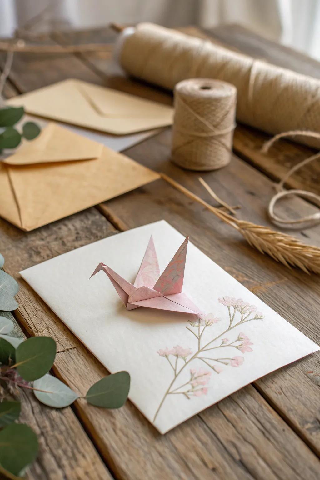 Transform your greetings with the magic of origami cranes. ✨ #MinimalistBeauty #BohoCharm