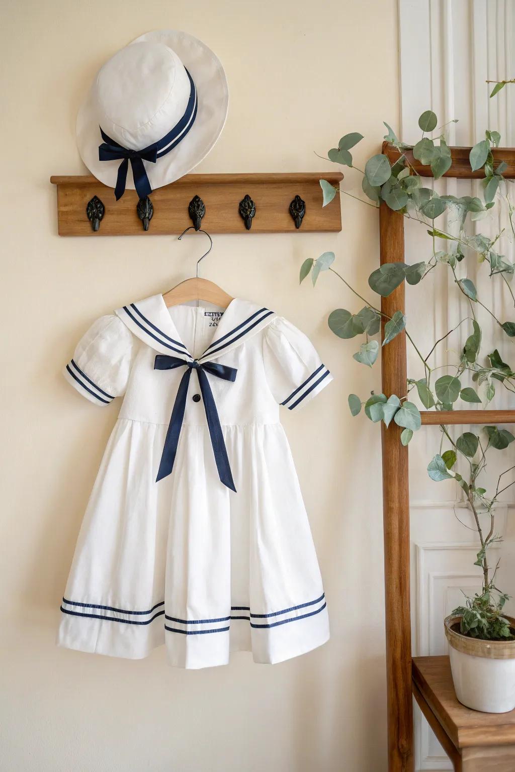 Set sail in style with this charming vintage sailor costume for your little one!