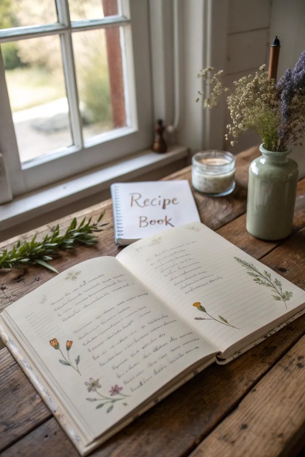 Capture cherished memories with a personalized recipe book, a heartfelt keepsake for new parents.